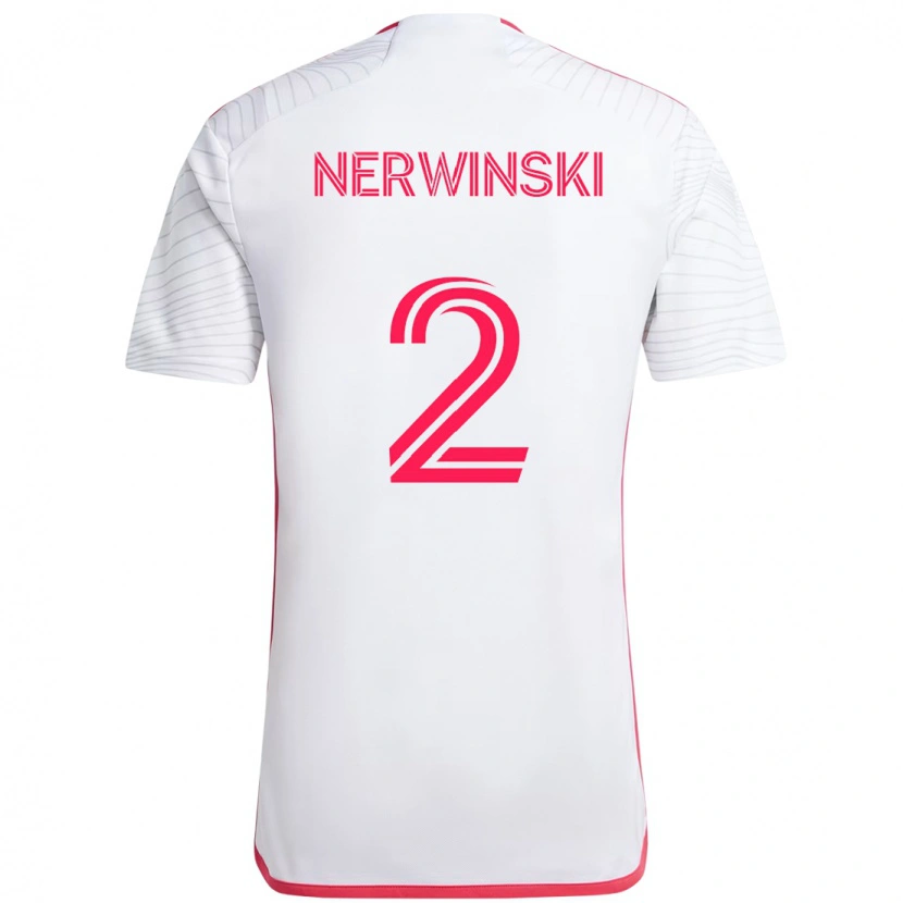 Danxen Heren Jake Nerwinski #2 Wit Magenta Uitshirt Uittenue 2025/26 T-Shirt