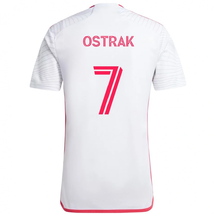 Danxen Heren Tomas Ostrak #7 Wit Magenta Uitshirt Uittenue 2025/26 T-Shirt