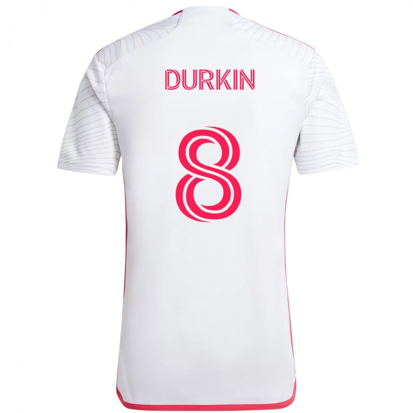 Danxen Heren Chris Durkin #8 Wit Magenta Uitshirt Uittenue 2025/26 T-Shirt