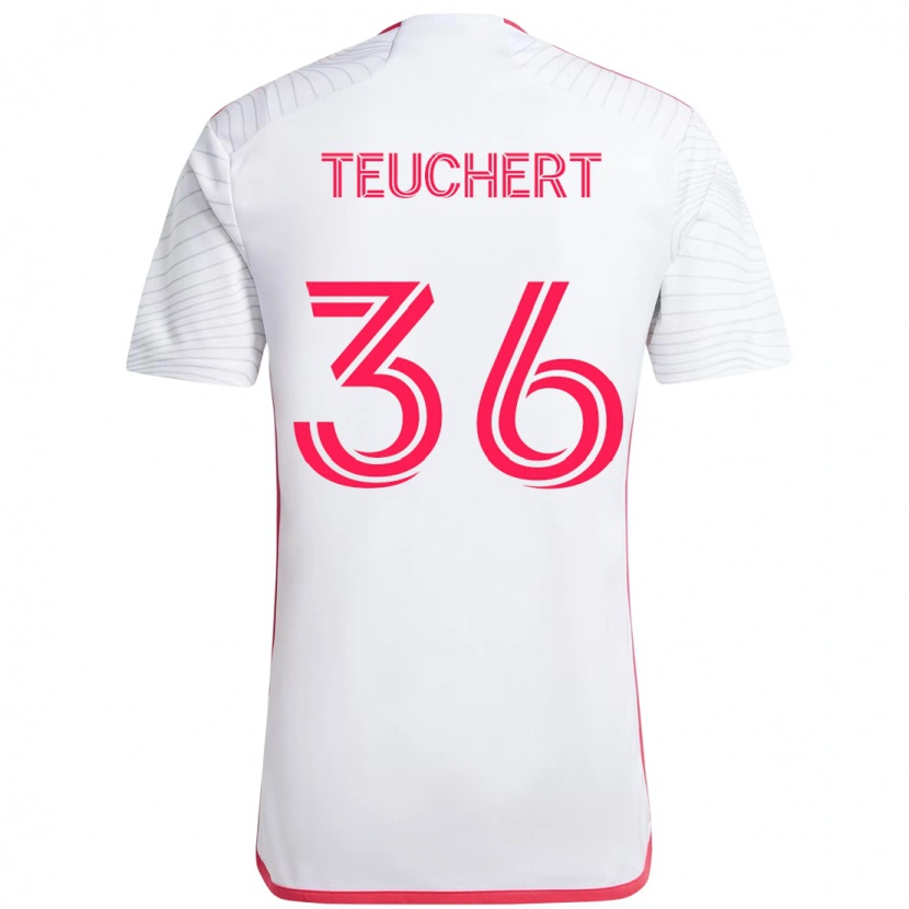 Danxen Heren Cedric Teuchert #36 Wit Magenta Uitshirt Uittenue 2025/26 T-Shirt