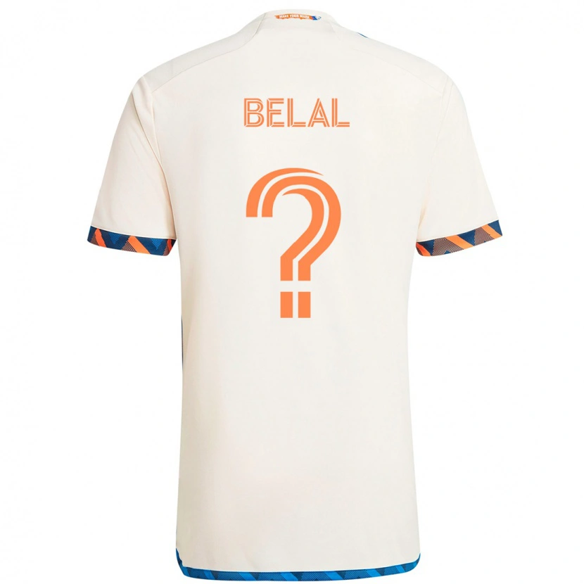 Danxen Heren Ryan Belal #0 Wit Blauw Oranje Uitshirt Uittenue 2025/26 T-Shirt