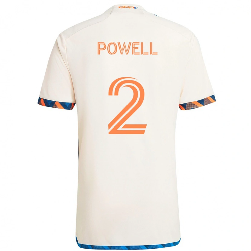 Danxen Heren Alvas Powell #2 Wit Blauw Oranje Uitshirt Uittenue 2025/26 T-Shirt