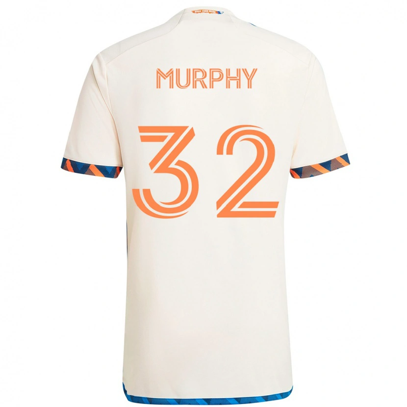 Danxen Heren Ian Murphy #32 Wit Blauw Oranje Uitshirt Uittenue 2025/26 T-Shirt
