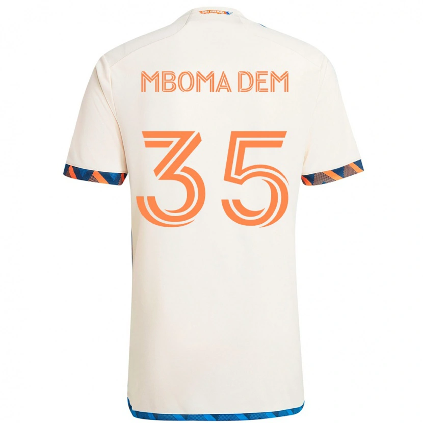 Danxen Heren Kenji Mboma Dem #35 Wit Blauw Oranje Uitshirt Uittenue 2025/26 T-Shirt