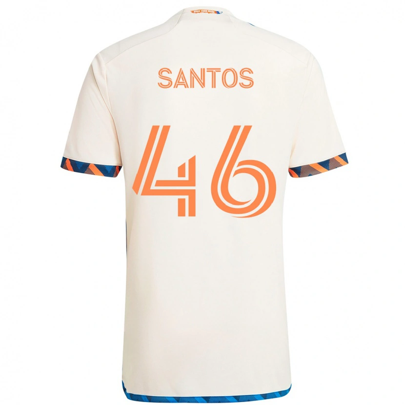 Danxen Heren Guilherme Santos #46 Wit Blauw Oranje Uitshirt Uittenue 2025/26 T-Shirt