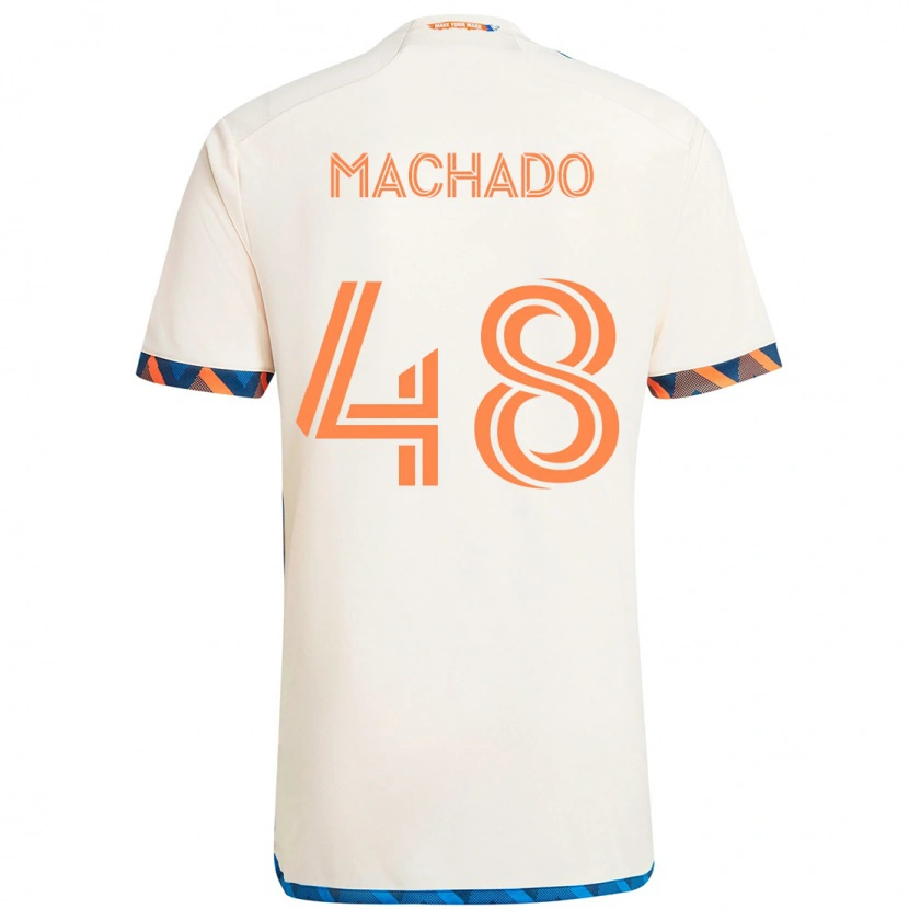 Danxen Heren Juan Machado #48 Wit Blauw Oranje Uitshirt Uittenue 2025/26 T-Shirt