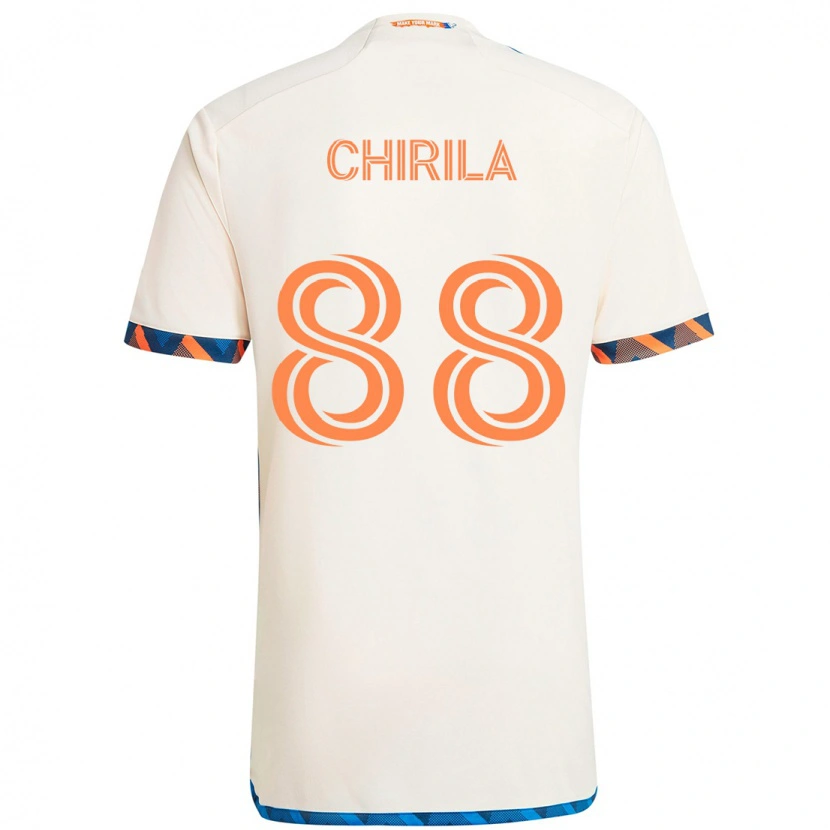 Danxen Heren Andrei Chirilă #88 Wit Blauw Oranje Uitshirt Uittenue 2025/26 T-Shirt
