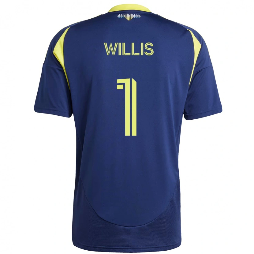 Danxen Heren Joe Willis #1 Marineblauw Geel Uitshirt Uittenue 2025/26 T-Shirt