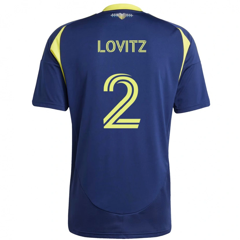 Danxen Heren Daniel Lovitz #2 Marineblauw Geel Uitshirt Uittenue 2025/26 T-Shirt