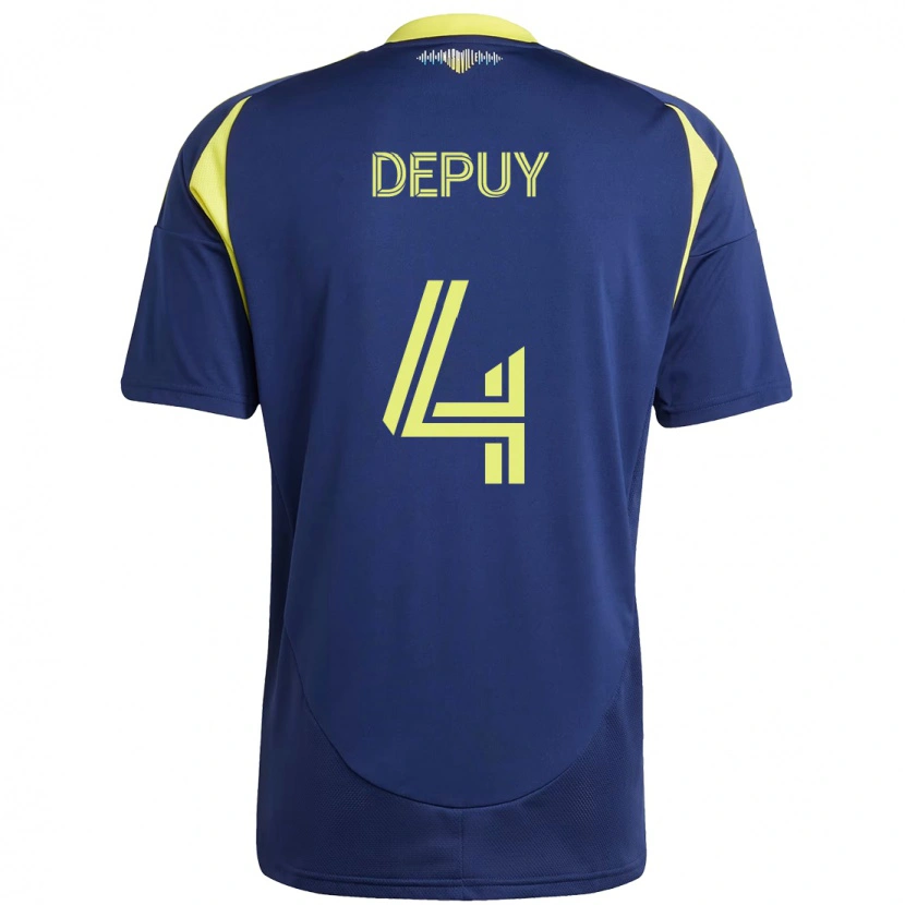 Danxen Heren Nick Depuy #4 Marineblauw Geel Uitshirt Uittenue 2025/26 T-Shirt
