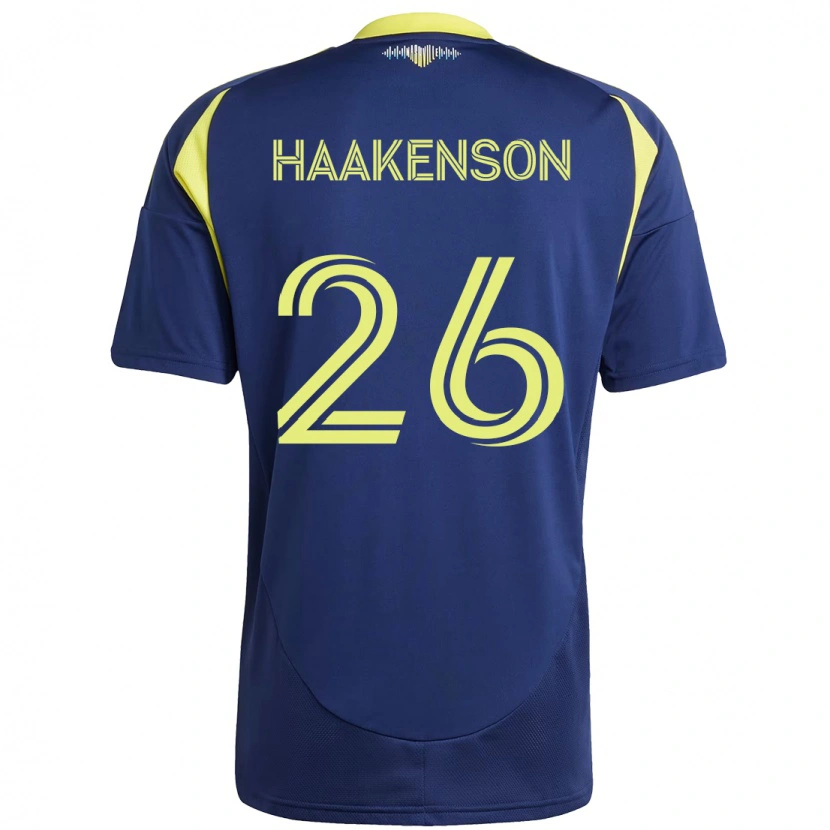 Danxen Heren Luke Haakenson #26 Marineblauw Geel Uitshirt Uittenue 2025/26 T-Shirt