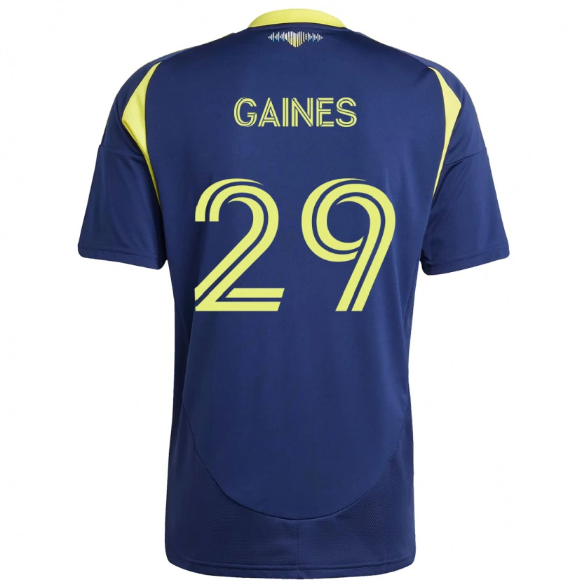 Danxen Heren Julian Gaines #29 Marineblauw Geel Uitshirt Uittenue 2025/26 T-Shirt