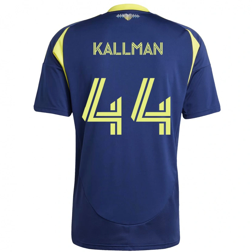 Danxen Heren Brent Kallman #44 Marineblauw Geel Uitshirt Uittenue 2025/26 T-Shirt