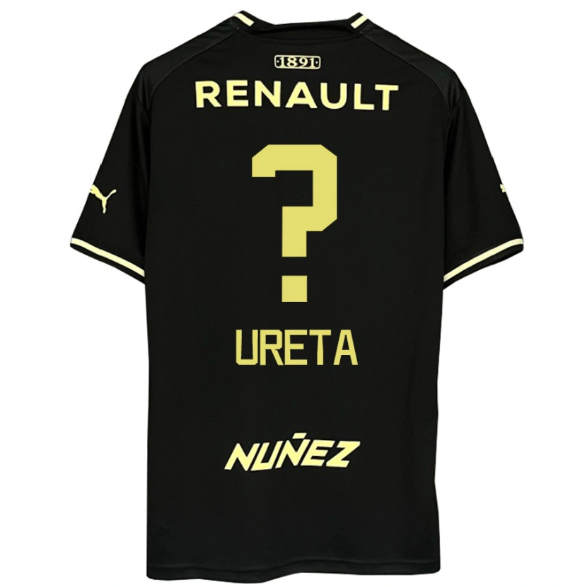Danxen Heren Mateo Ureta #0 Zwart Geel Uitshirt Uittenue 2025/26 T-Shirt