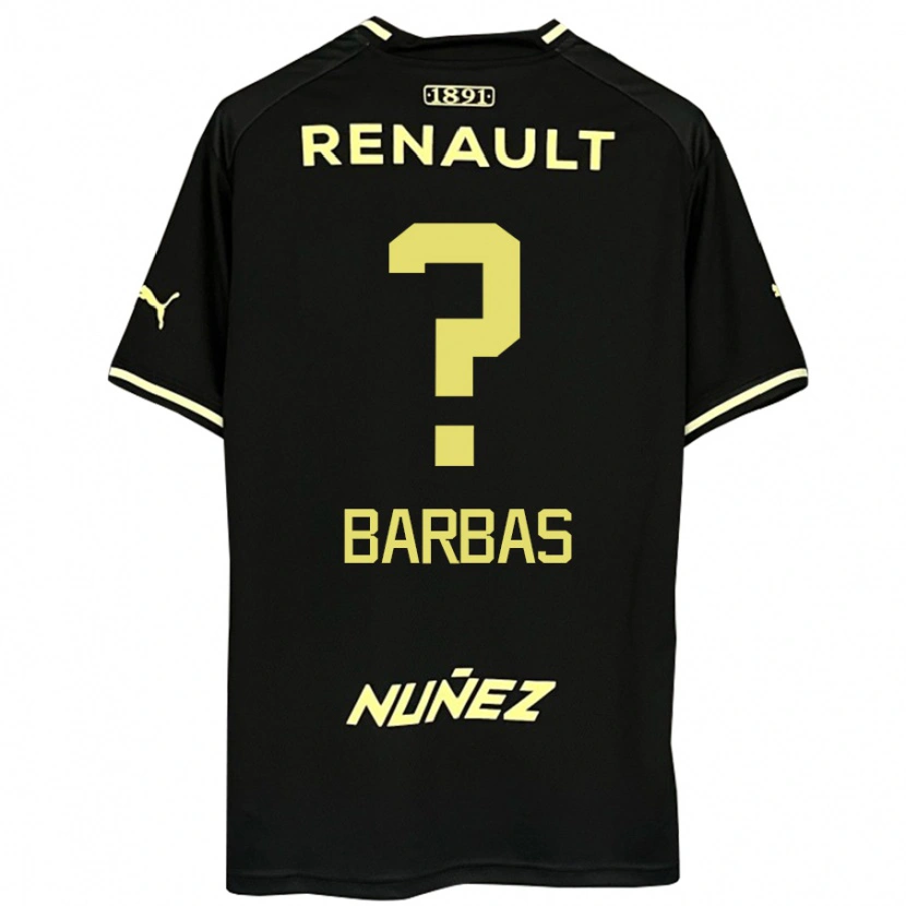 Danxen Heren Germán Barbas #0 Zwart Geel Uitshirt Uittenue 2025/26 T-Shirt