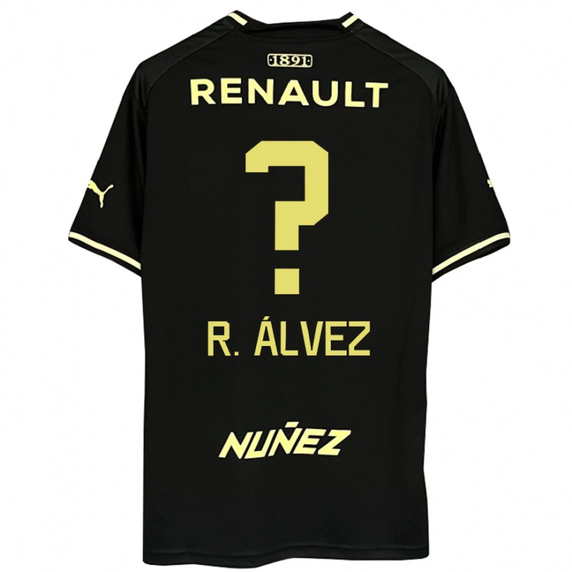 Danxen Heren Rodrigo Álvez #0 Zwart Geel Uitshirt Uittenue 2025/26 T-Shirt