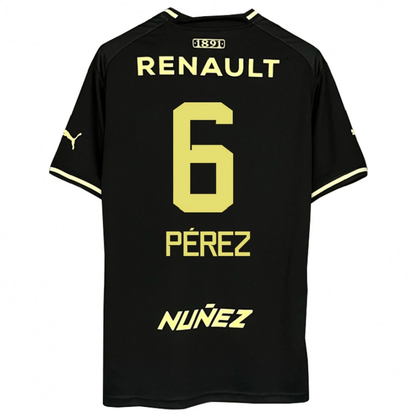 Danxen Heren Rodrigo Pérez #6 Zwart Geel Uitshirt Uittenue 2025/26 T-Shirt