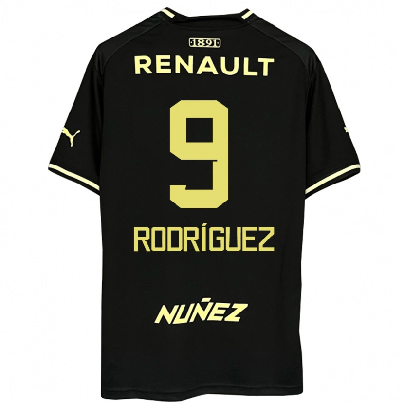 Danxen Heren Agustín Rodríguez #9 Zwart Geel Uitshirt Uittenue 2025/26 T-Shirt