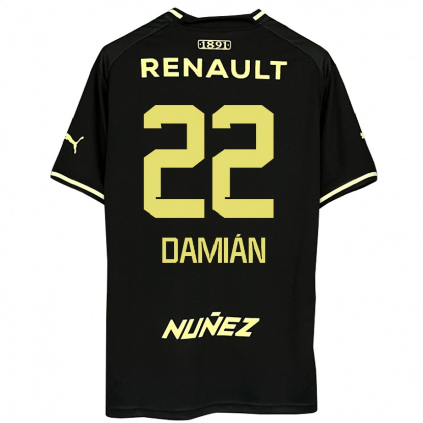 Danxen Heren Damián Suárez #22 Zwart Geel Uitshirt Uittenue 2025/26 T-Shirt