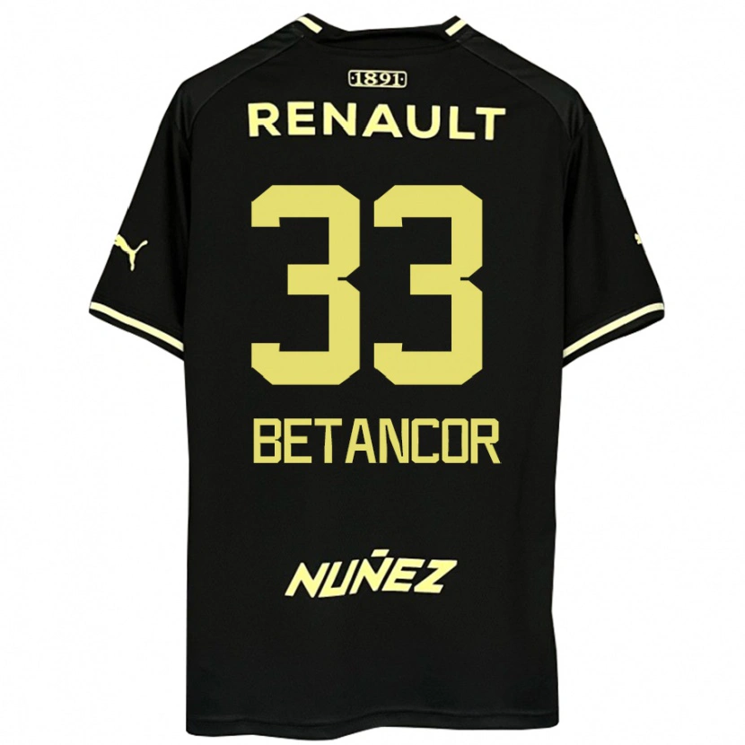 Danxen Heren Bruno Betancor #33 Zwart Geel Uitshirt Uittenue 2025/26 T-Shirt