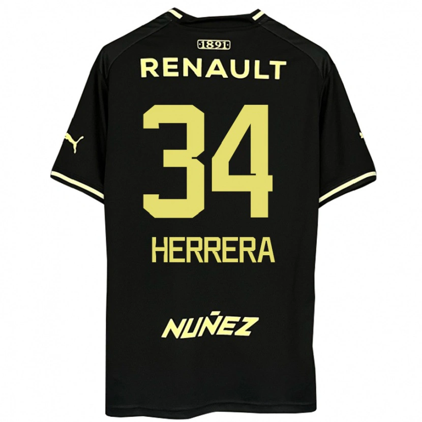 Danxen Heren Nahuel Herrera #34 Zwart Geel Uitshirt Uittenue 2025/26 T-Shirt