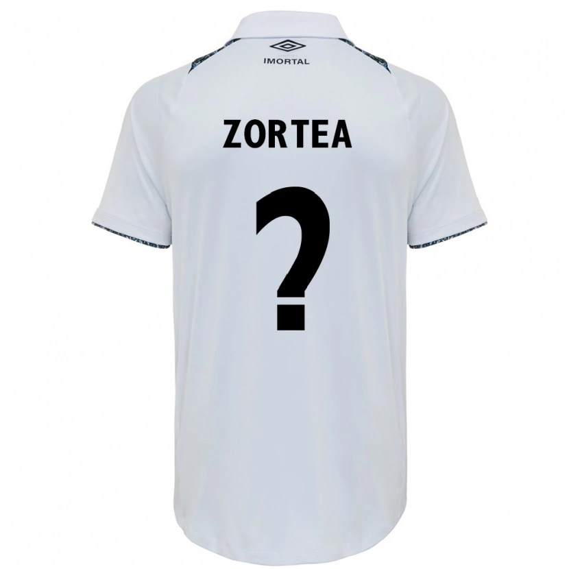 Danxen Heren Bernardo Zortea #0 Wit Blauw Uitshirt Uittenue 2025/26 T-Shirt