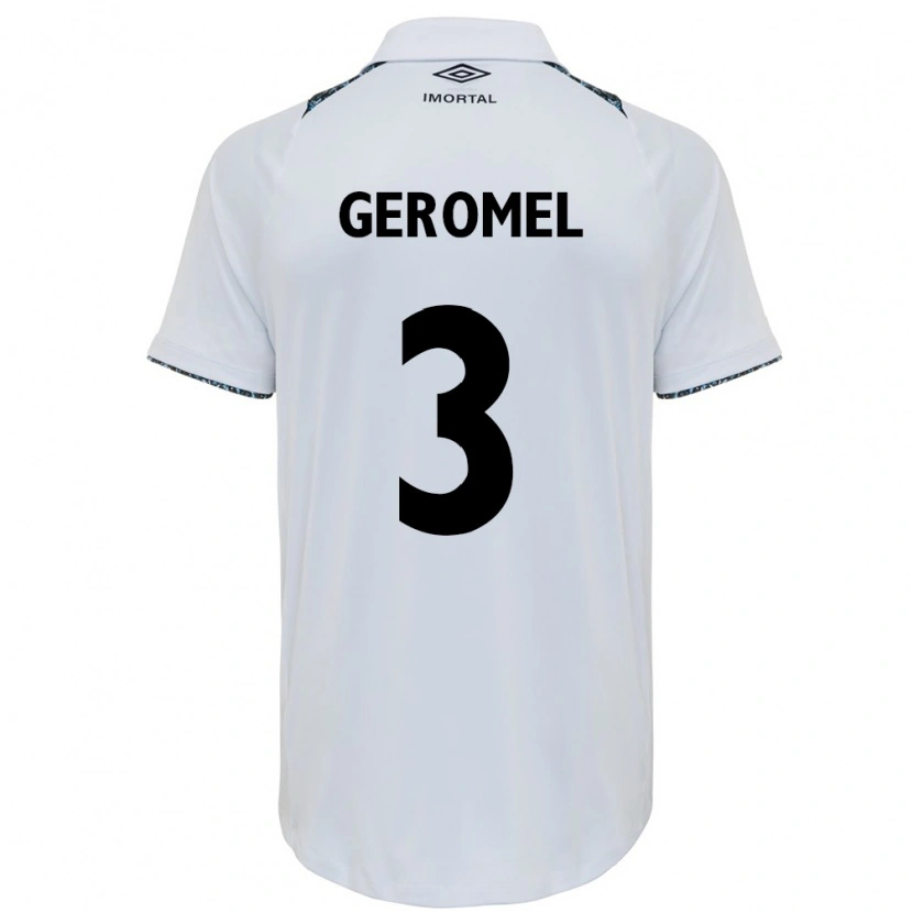 Danxen Heren Pedro Geromel #3 Wit Blauw Uitshirt Uittenue 2025/26 T-Shirt