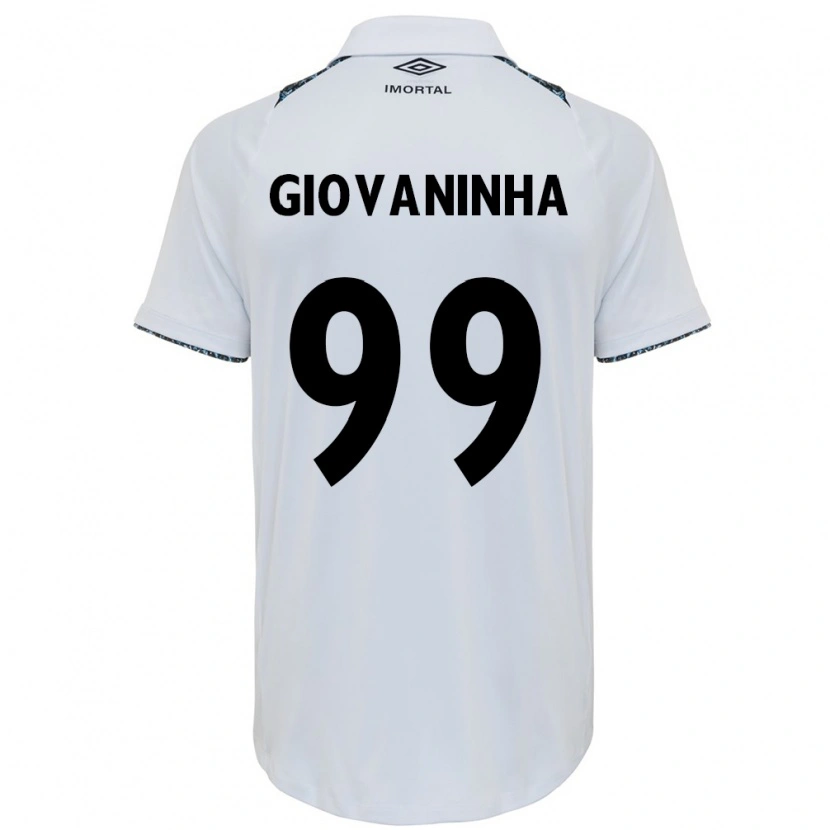 Danxen Heren Giovaninha #99 Wit Blauw Uitshirt Uittenue 2025/26 T-Shirt