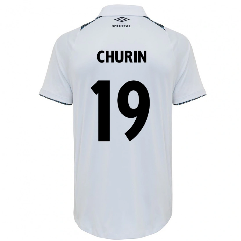 Danxen Heren Diego Churin #19 Wit Blauw Uitshirt Uittenue 2025/26 T-Shirt