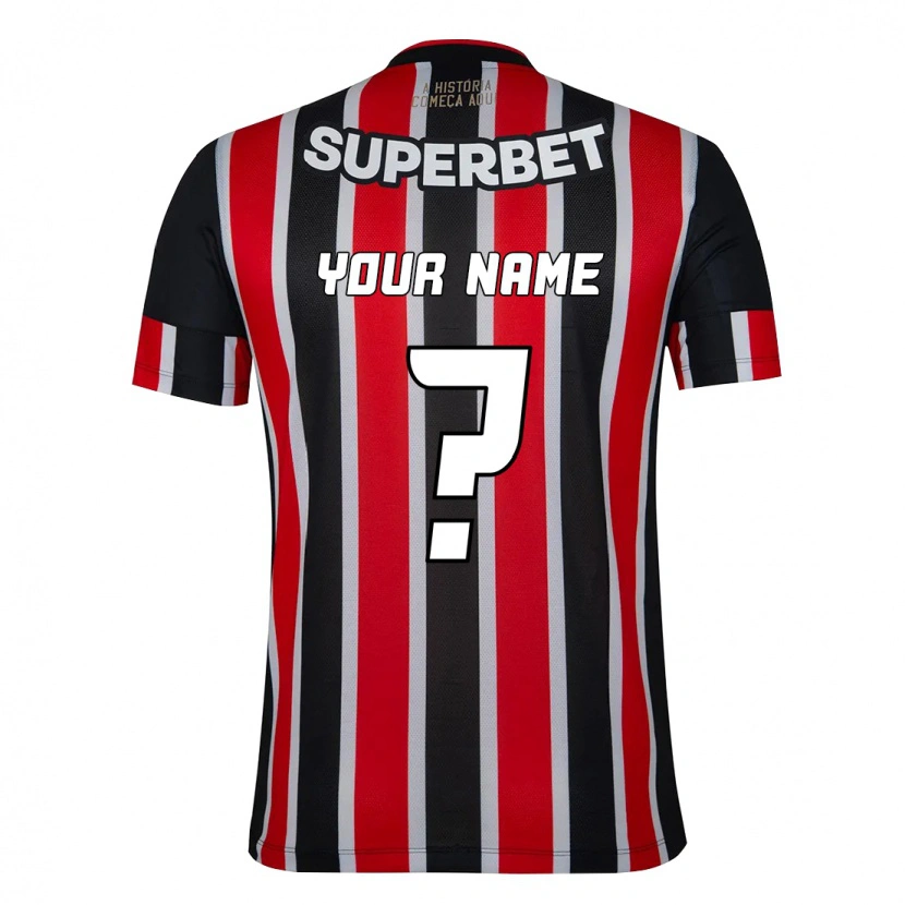 Danxen Heren Uw Naam #0 Zwart Rood Uitshirt Uittenue 2025/26 T-Shirt