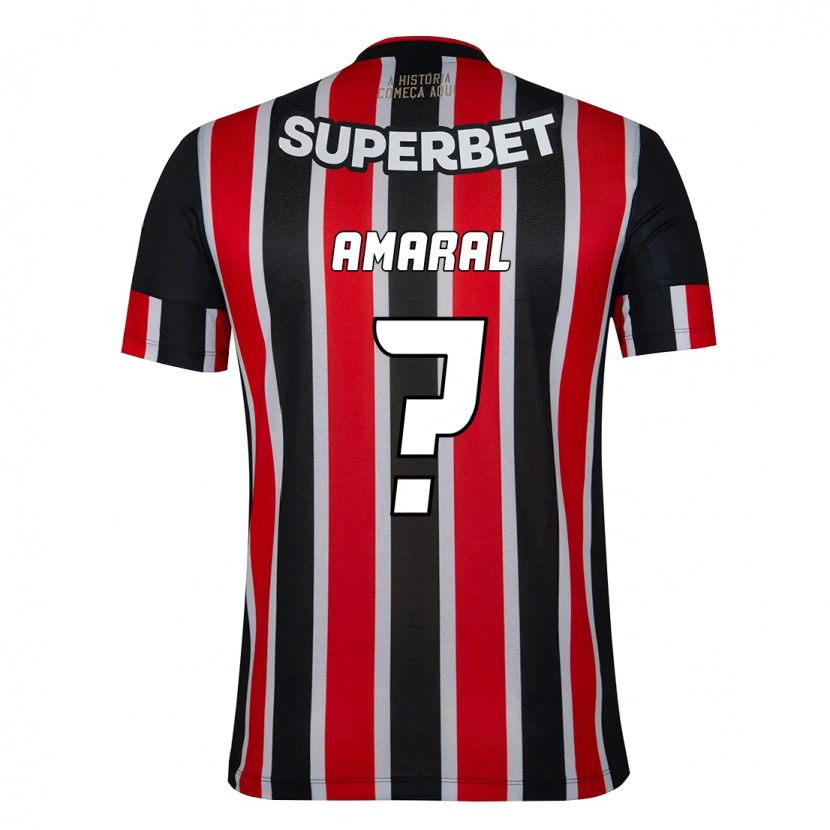 Danxen Heren Mateus Amaral #0 Zwart Rood Uitshirt Uittenue 2025/26 T-Shirt
