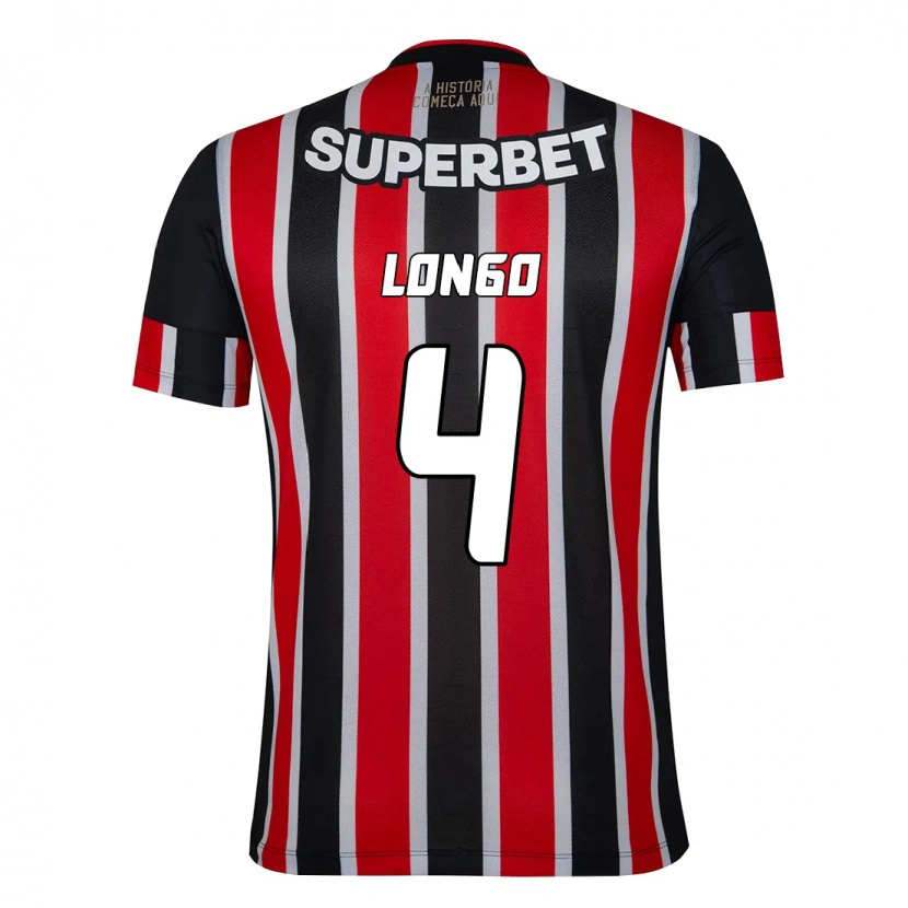 Danxen Heren Santiago Longo #4 Zwart Rood Uitshirt Uittenue 2025/26 T-Shirt