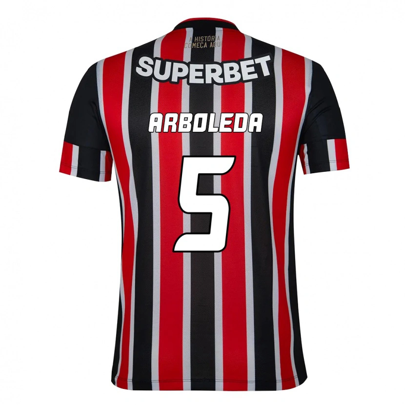 Danxen Heren Robert Arboleda #5 Zwart Rood Uitshirt Uittenue 2025/26 T-Shirt