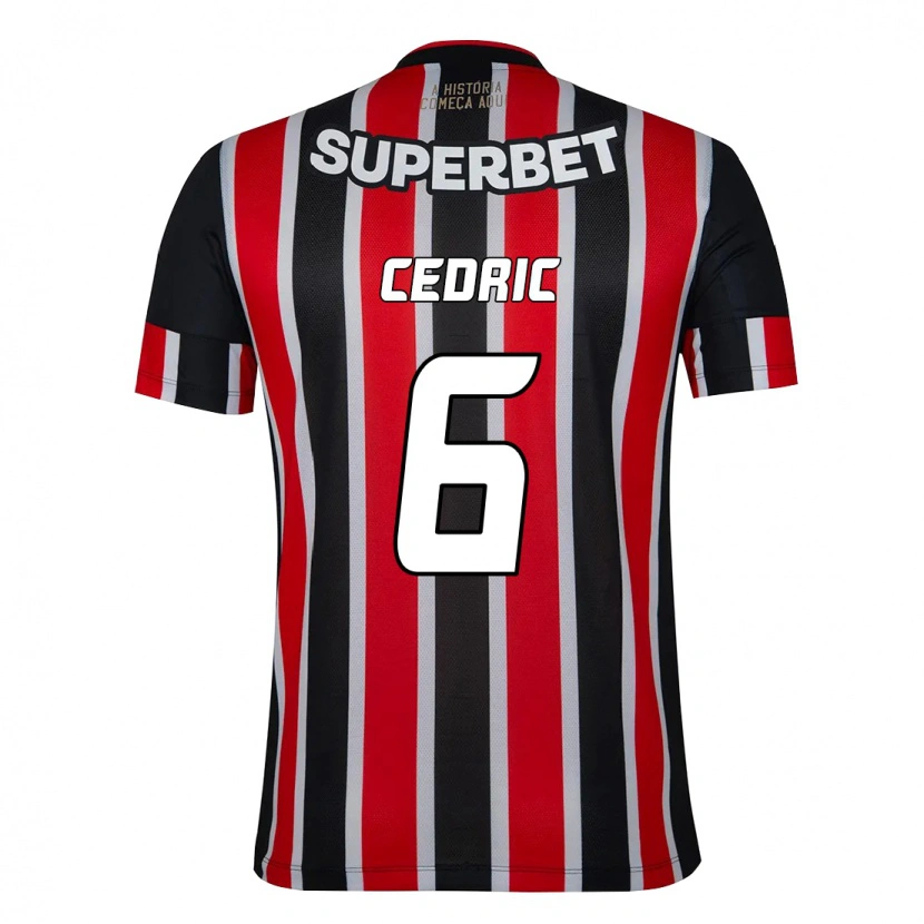 Danxen Heren Cédric Soares #6 Zwart Rood Uitshirt Uittenue 2025/26 T-Shirt