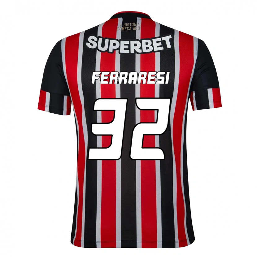Danxen Heren Nahuel Ferraresi #32 Zwart Rood Uitshirt Uittenue 2025/26 T-Shirt
