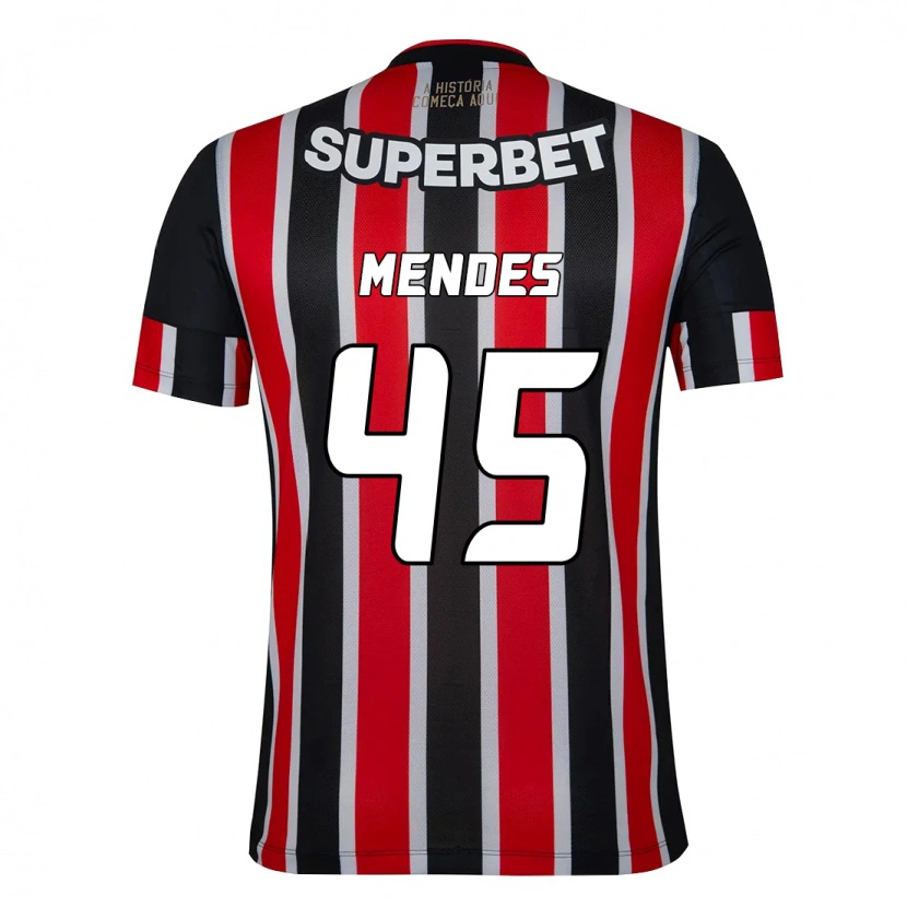 Danxen Heren Nathan Mendes #45 Zwart Rood Uitshirt Uittenue 2025/26 T-Shirt
