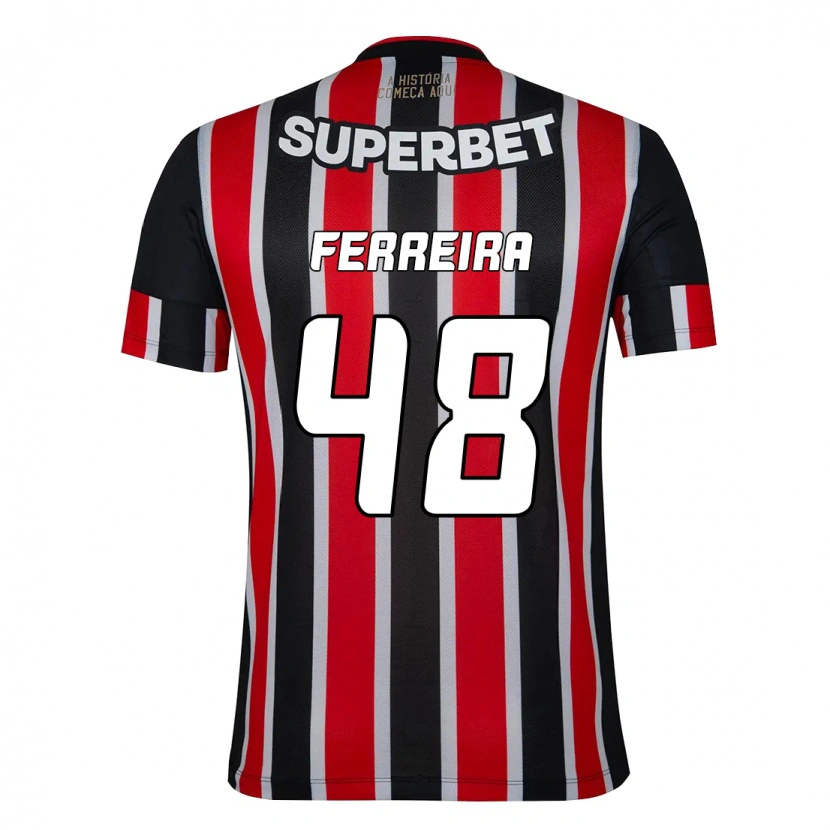 Danxen Heren Lucas Ferreira #48 Zwart Rood Uitshirt Uittenue 2025/26 T-Shirt