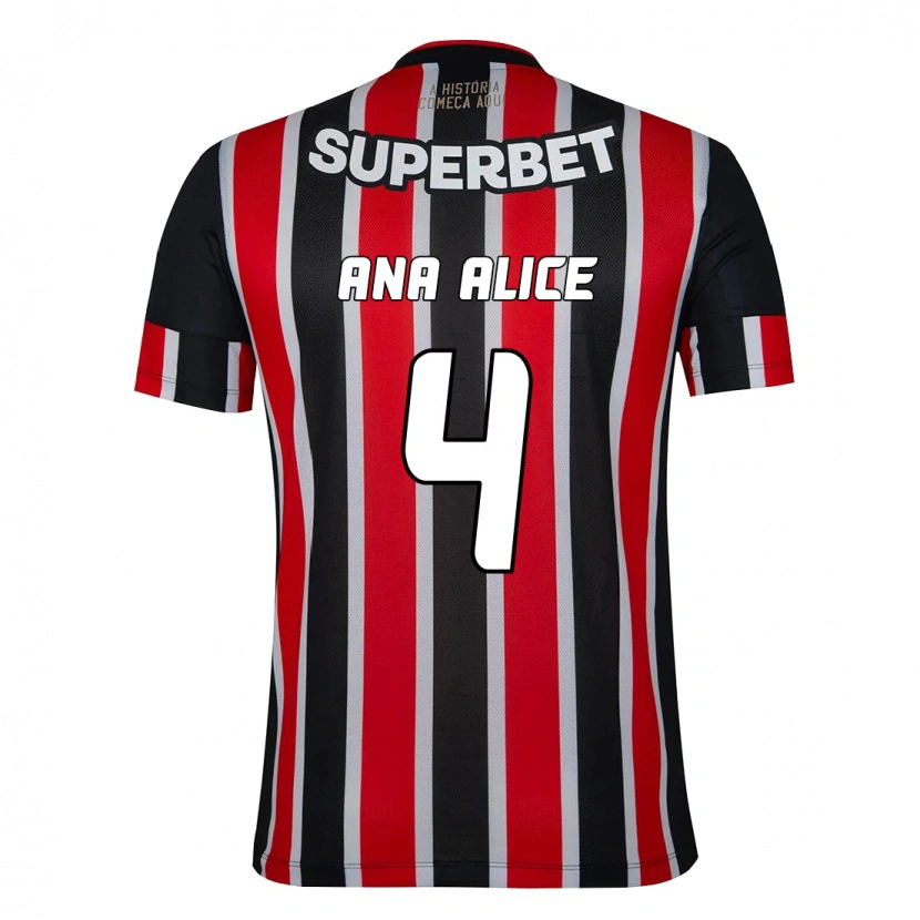 Danxen Heren Ana Alice Luciano Da Silva #4 Zwart Rood Uitshirt Uittenue 2025/26 T-Shirt