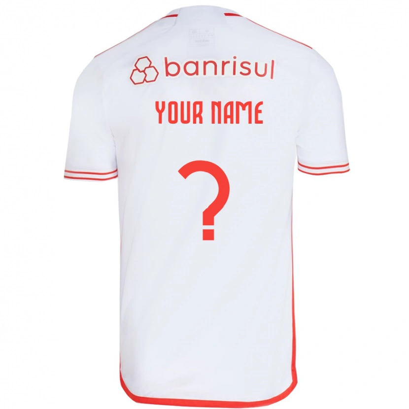 Danxen Heren Uw Naam #0 Wit Rood Uitshirt Uittenue 2025/26 T-Shirt