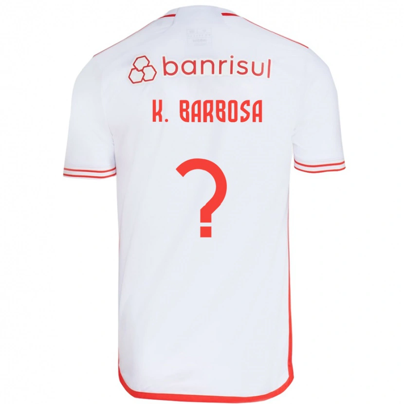 Danxen Heren Kauã Barbosa #0 Wit Rood Uitshirt Uittenue 2025/26 T-Shirt