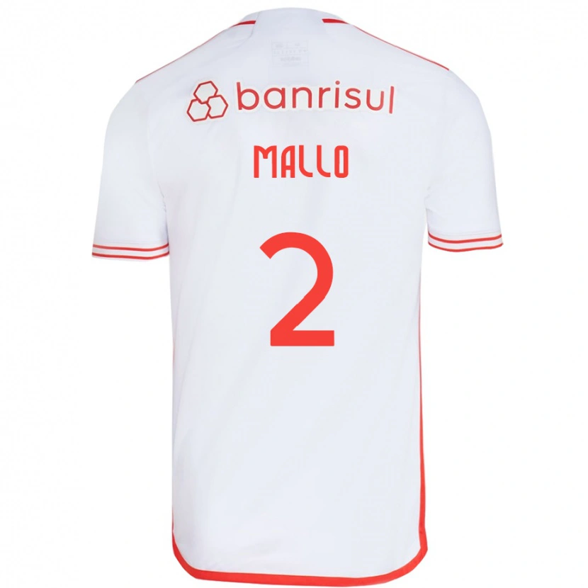 Danxen Heren Hugo Mallo #2 Wit Rood Uitshirt Uittenue 2025/26 T-Shirt