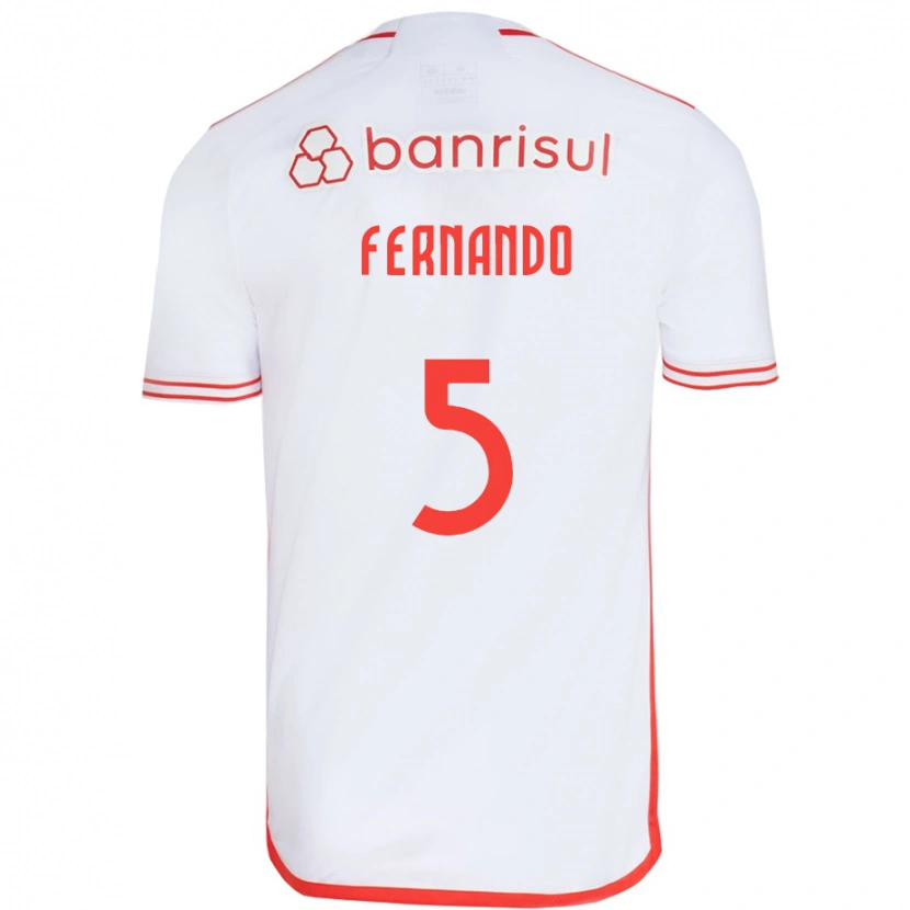 Danxen Heren Fernando #5 Wit Rood Uitshirt Uittenue 2025/26 T-Shirt