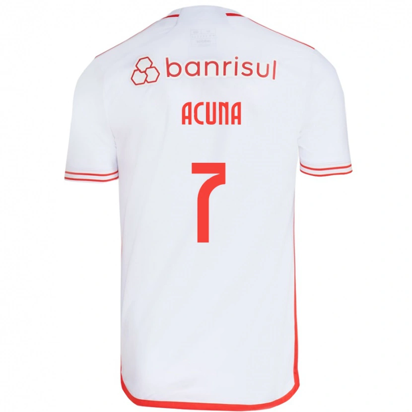Danxen Heren Yenny Acuña #7 Wit Rood Uitshirt Uittenue 2025/26 T-Shirt