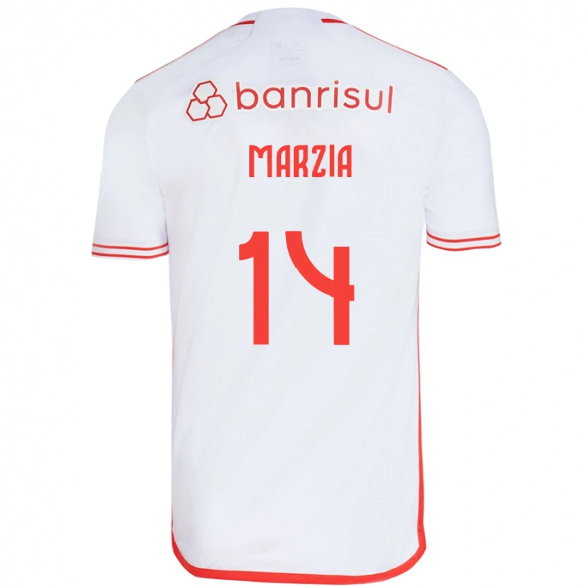 Danxen Heren Marzia #14 Wit Rood Uitshirt Uittenue 2025/26 T-Shirt