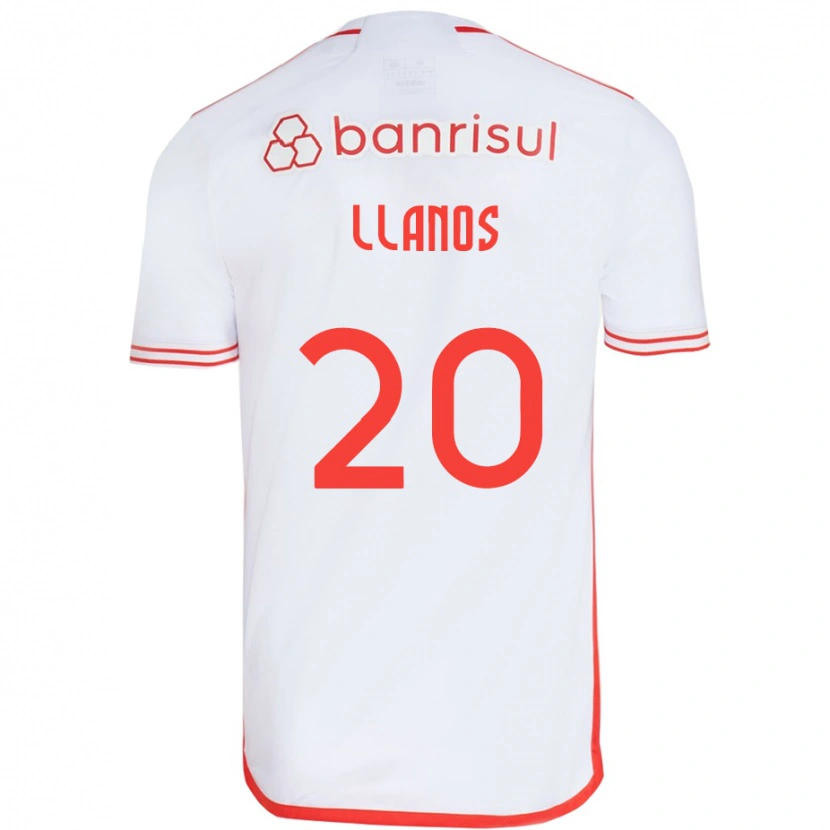 Danxen Heren Pati Llanos #20 Wit Rood Uitshirt Uittenue 2025/26 T-Shirt
