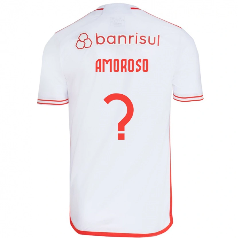 Danxen Heren Matteo Amoroso #0 Wit Rood Uitshirt Uittenue 2025/26 T-Shirt