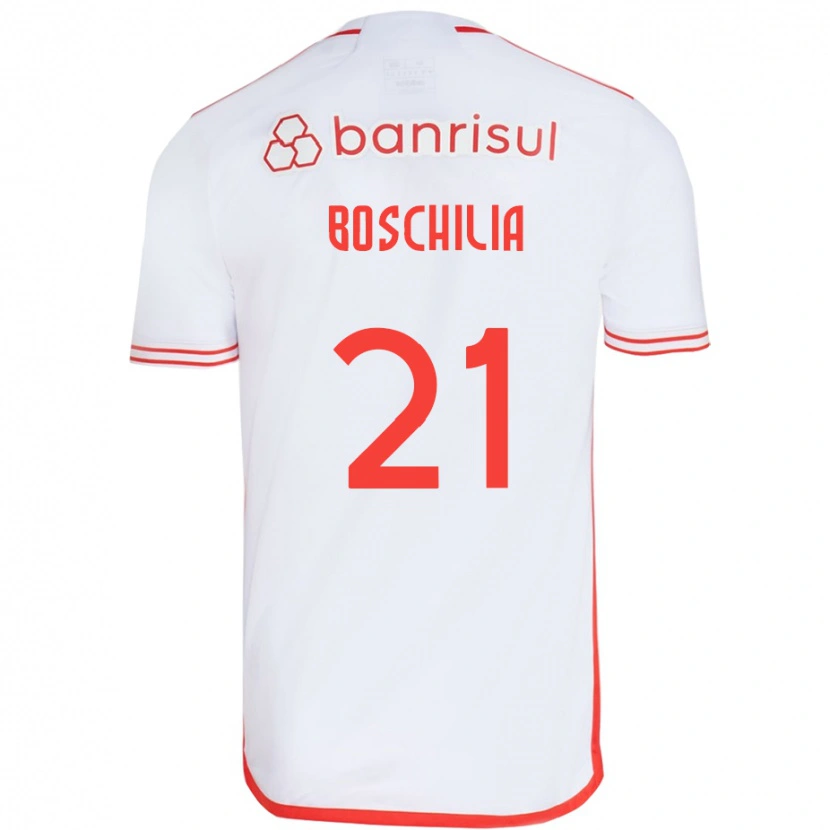 Danxen Heren Gabriel Boschilia #21 Wit Rood Uitshirt Uittenue 2025/26 T-Shirt