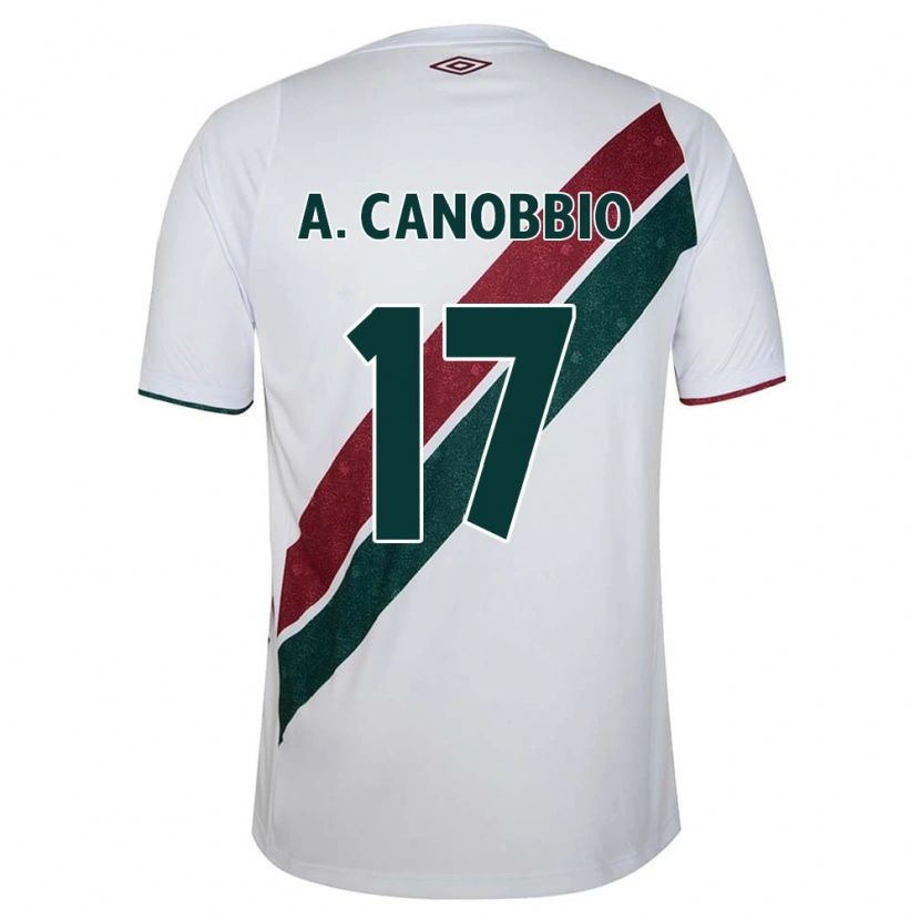Danxen Heren Agustín Canobbio #17 Wit Groen Maroon Uitshirt Uittenue 2025/26 T-Shirt