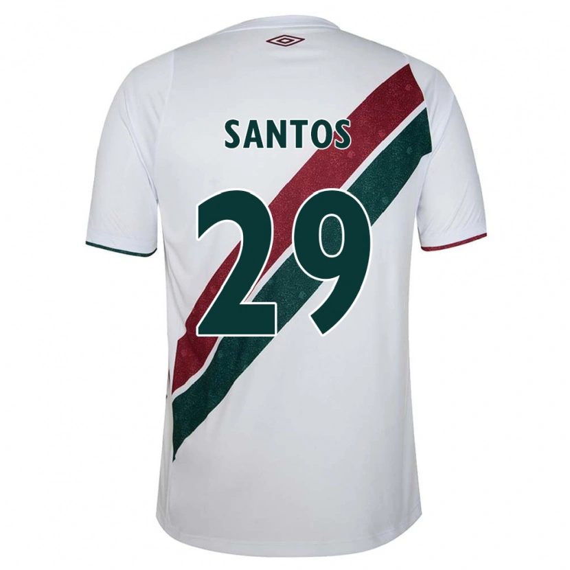 Danxen Heren Thiago Santos #29 Wit Groen Maroon Uitshirt Uittenue 2025/26 T-Shirt