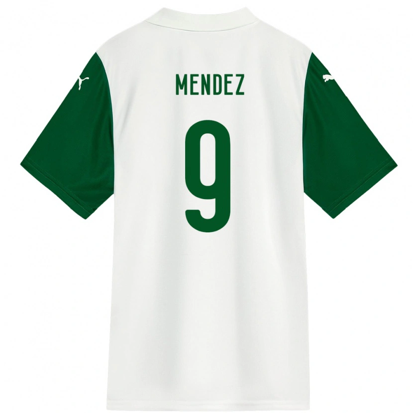 Danxen Heren Cesar Mendez #9 Wit Groen Uitshirt Uittenue 2025/26 T-Shirt